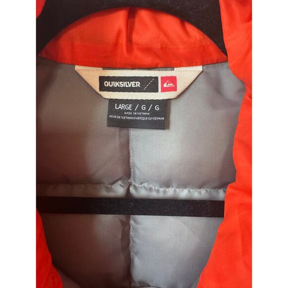 Quicksilver Ghost Tree Orange Down Puffer Jacket LARGE - Picture 5 of 6